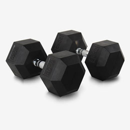 Six Angle Rubber Dumbbell