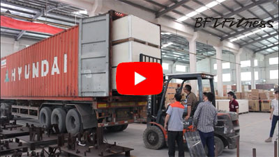 The whole process of loading gym equipment