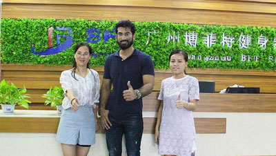 Pakistan's customers visited our BFT fitness equipment company to purchase fitness equipment