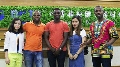 African customers come to China to purchase fitness equipment