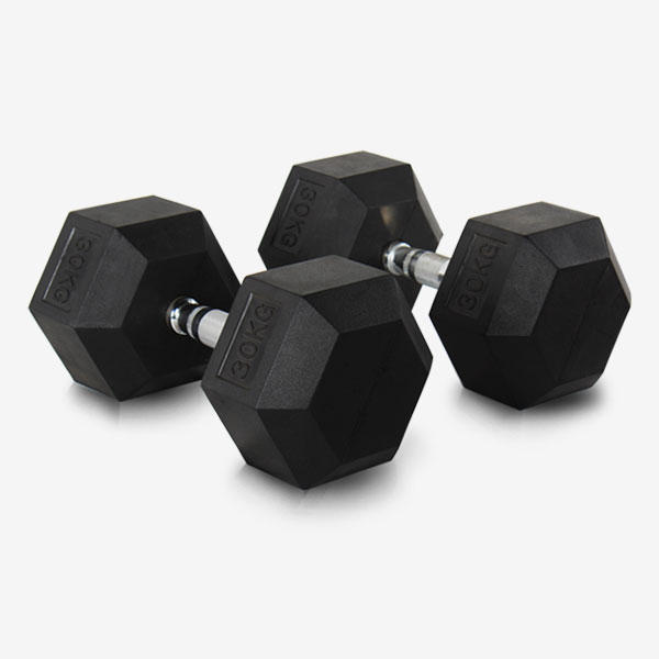 Six Angle Rubber Dumbbell