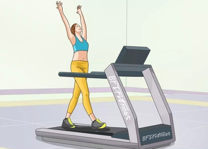 Walk with your hands above your head